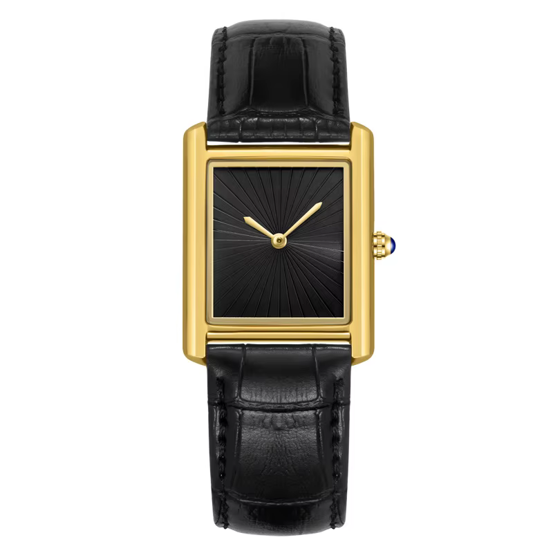 Nouvelle montre carrée classique pour hommes femmes conception Simple à deux mains bracelet en cuir de mode montres à Quartz étanches livraison directe