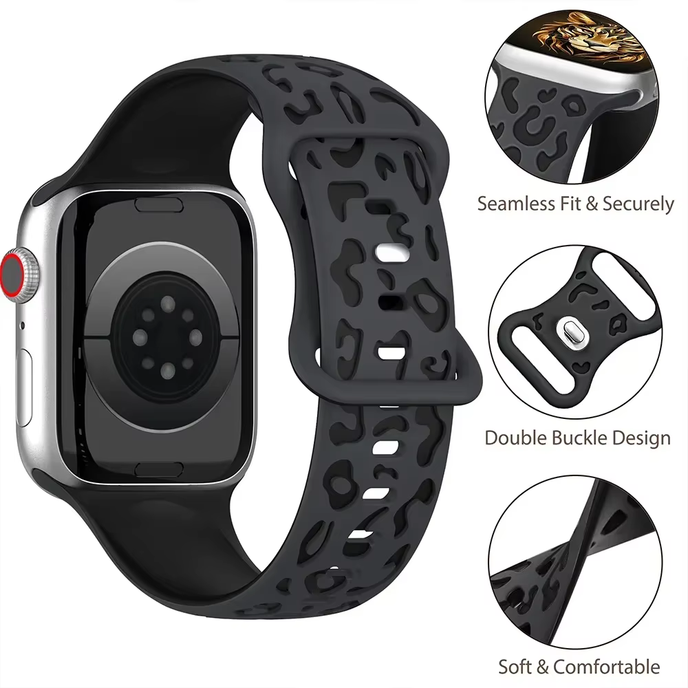 Bracelet léopard gravé pour Apple Watch