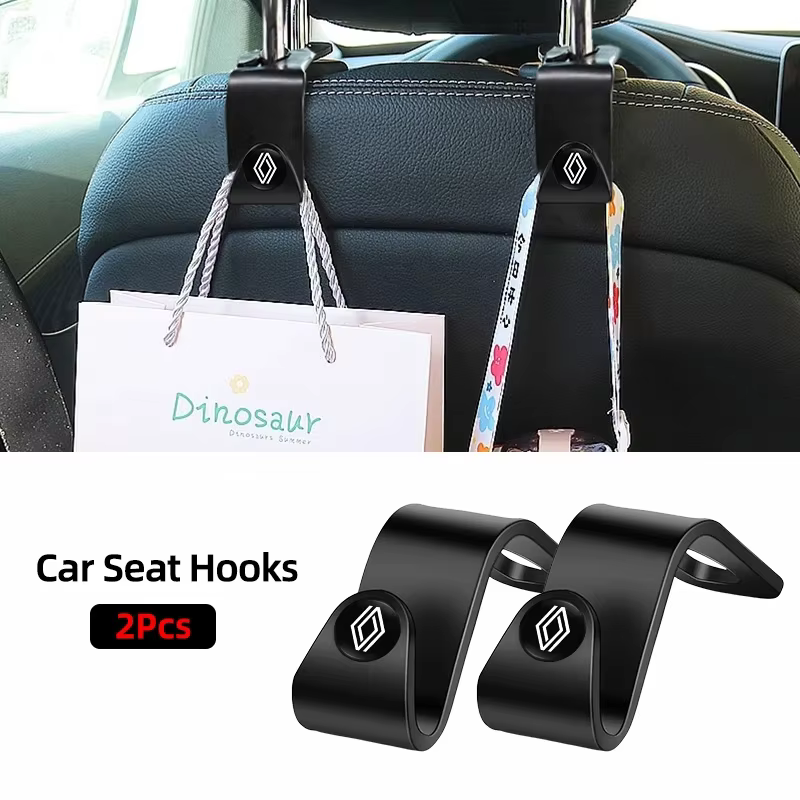 Crochets de dossier de siège de voiture portables, 2 pièces, accessoires pour Renault ZOE QM6 Austral Kardian Rafale Kangoo Arkana Clio Koleos Megane Espace