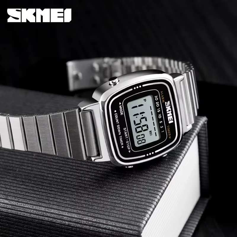 Montre numérique étanche à petit cadran pour femme