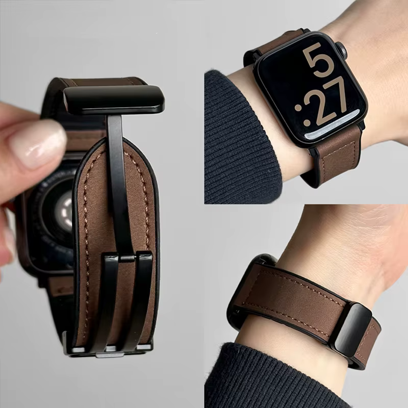 Bracelet en cuir et Silicone pour Apple Watch