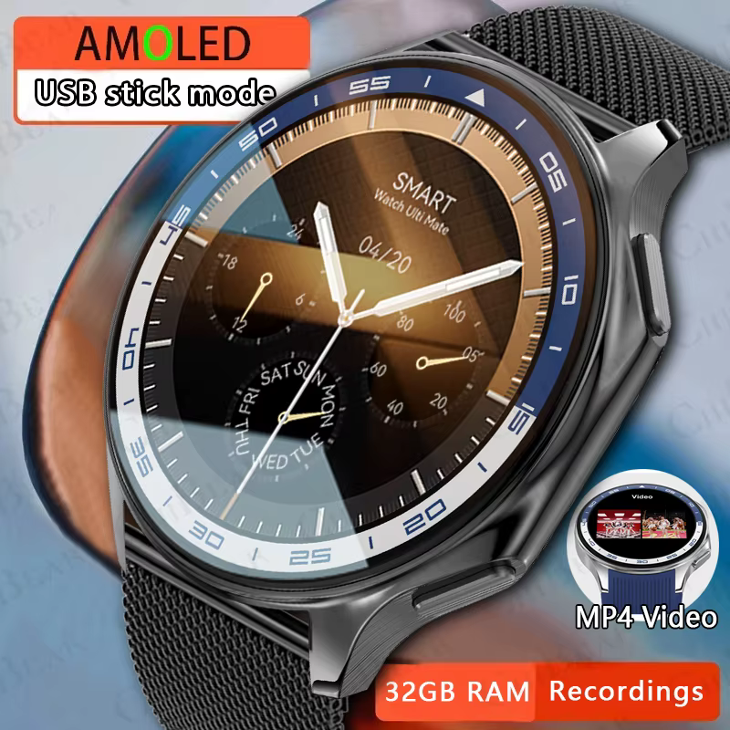 OPPO montre X Smartwatch hommes AMOLED HD écran 32GB grande mémoire MP3 + MP4 lecture Mode USB