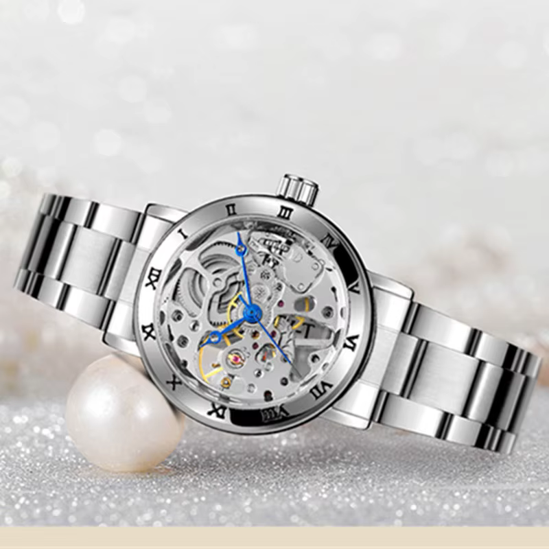 Winner 208 montre mécanique pour femme en or Rose montre-bracelet à vent manuel