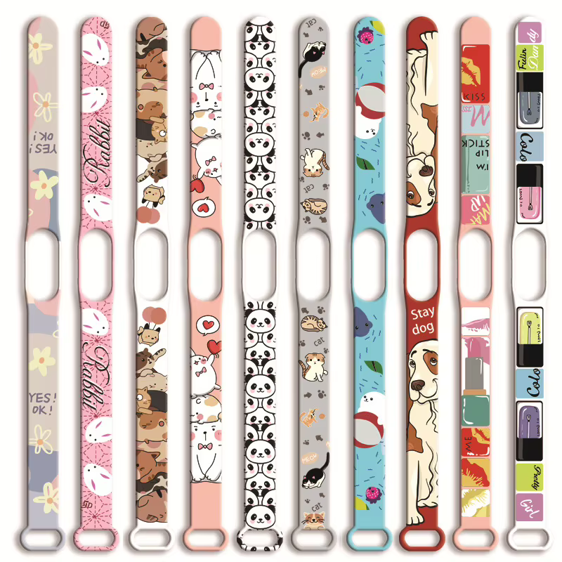 Bande de Montre en Silicone pour Xiaomi 6 Miband 5 6 Sangle figure d'anime Imprimé M5 Bracelet