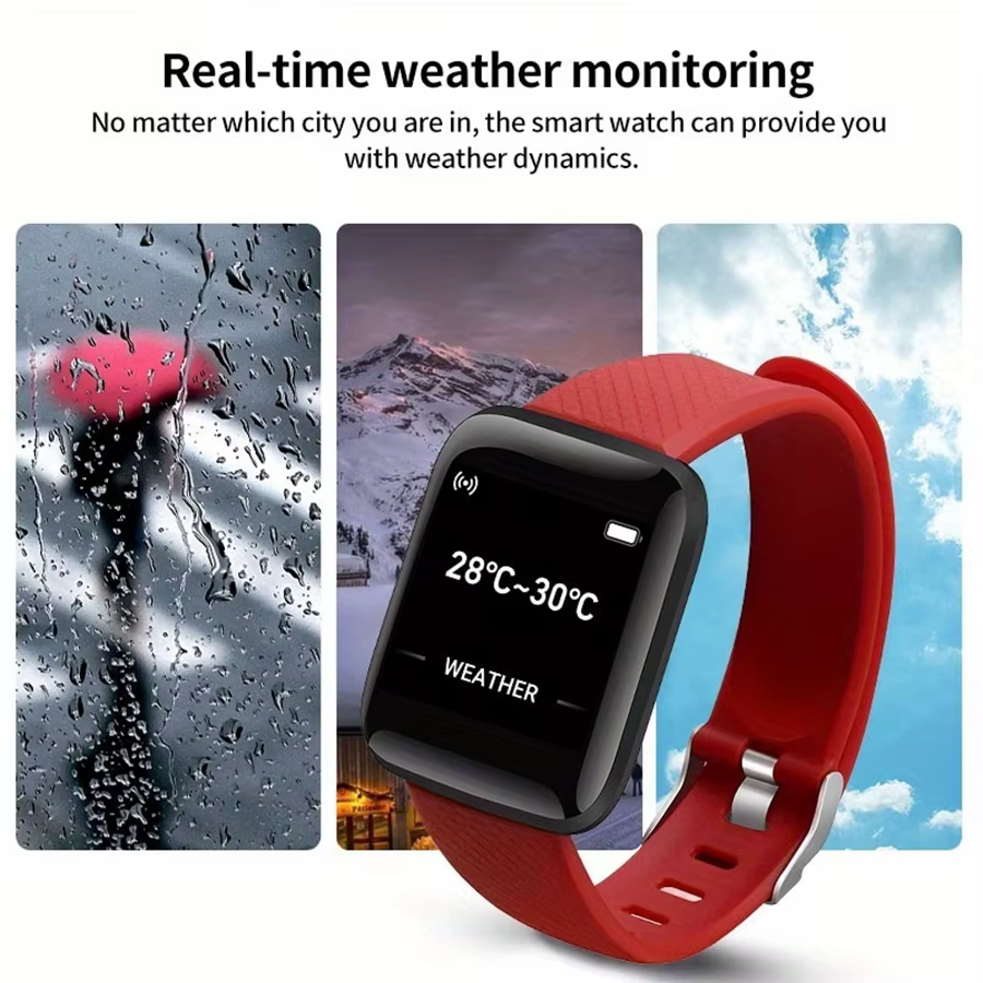 Montre intelligente Sport bracelet Fitness surveillance piste fréquence cardiaque appel et Message rappeler hommes Smartwatch femme 116 Plus horloge D13