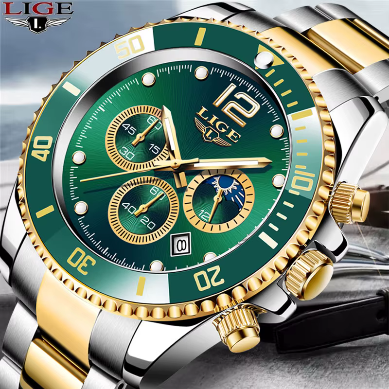 Montre de sport étanche en acier inoxydable pour homme