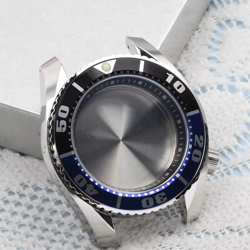 HEIMDALR pièces de montre solide 42mm acier inoxydable poli SBDC/boîtier Sumo bleu noir lunette saphir adapté au mouvement NH35/36