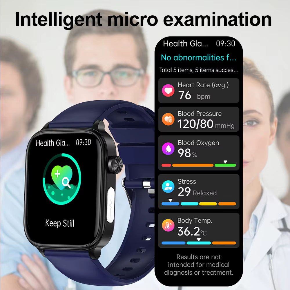 Nouvelle montre connectée 2025 pour hommes et femmes avec surveillance 24h/24 de la santé