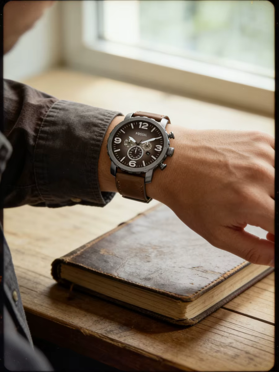 Montre chronographe surdimensionnée Fossil pour homme