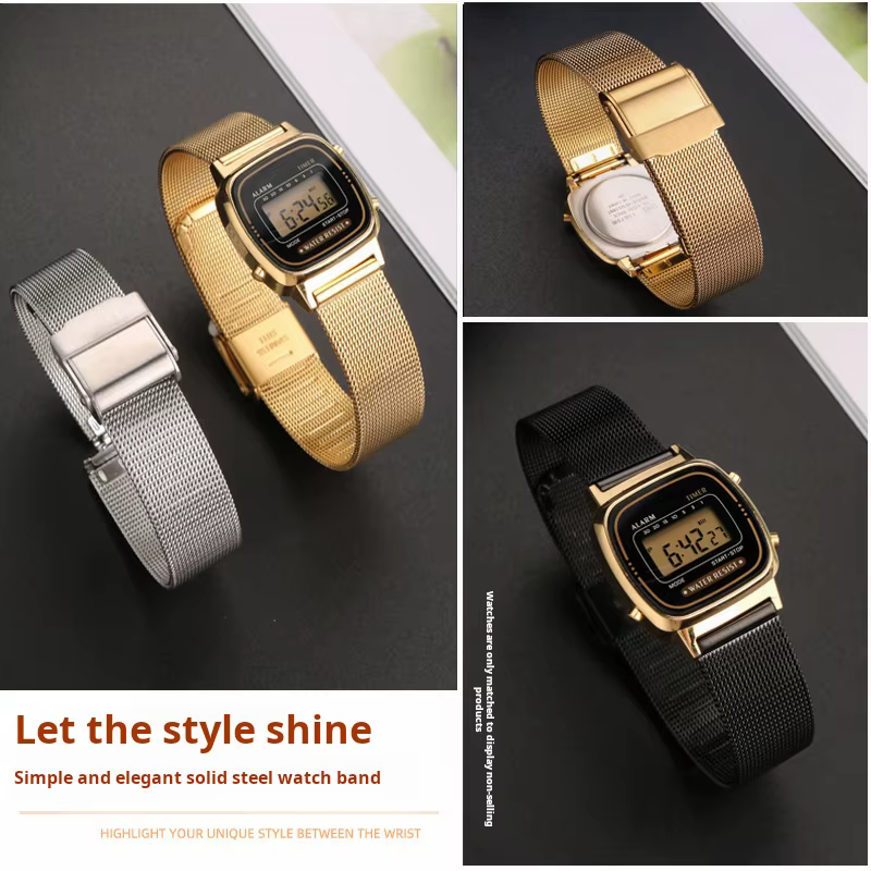 Bracelet de montre rétro en maille respirante pour hommes et femmes