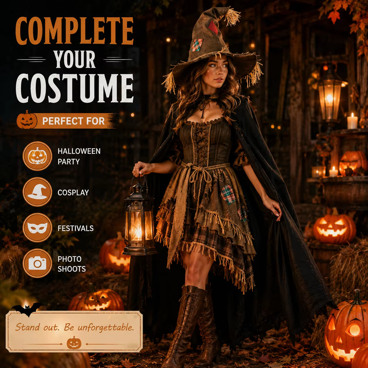 Chapeau de sorcière d'Halloween pour femmes, accessoire de costume pour la fête d'automne