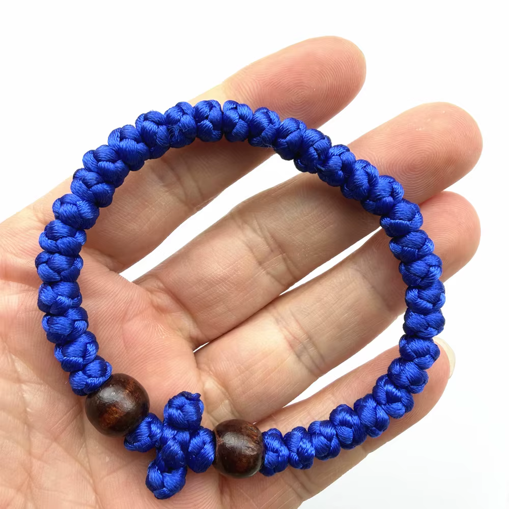 Bracelet de corde de prière orthodoxe grec, 61 points ronds, fait à la main, réglable, ustensiles d'église