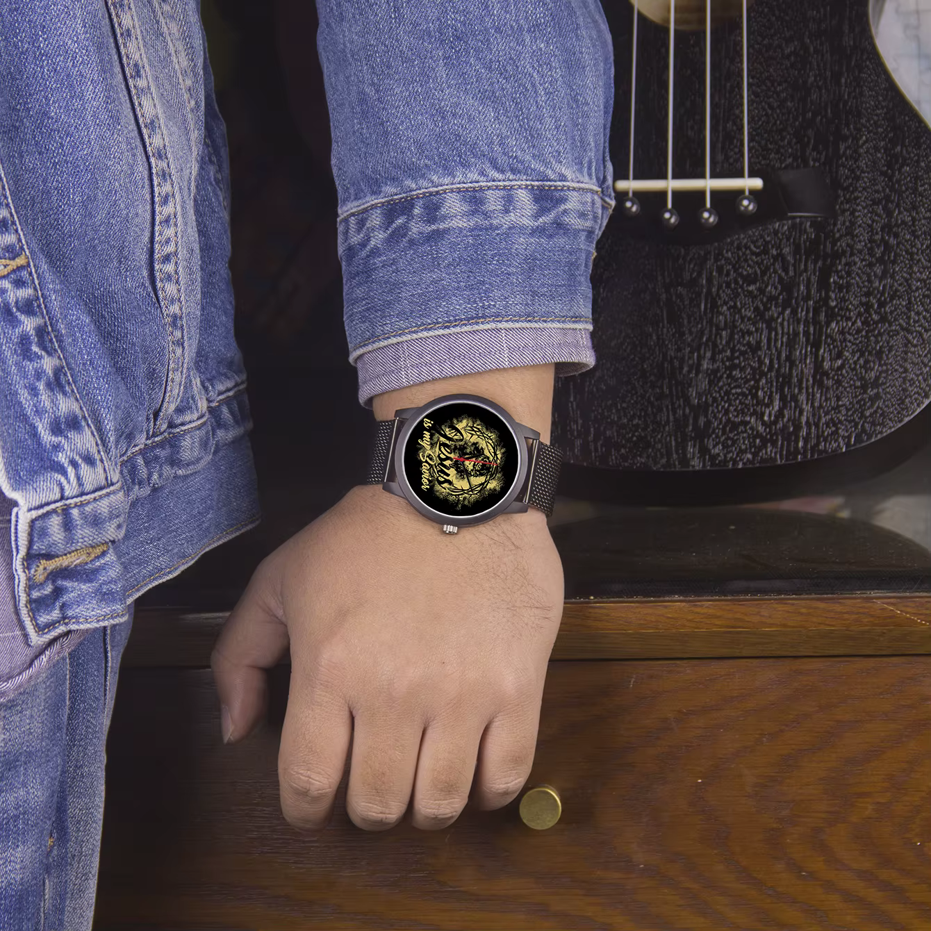 PRJesus-Montre-bracelet à quartz avec batterie pour homme