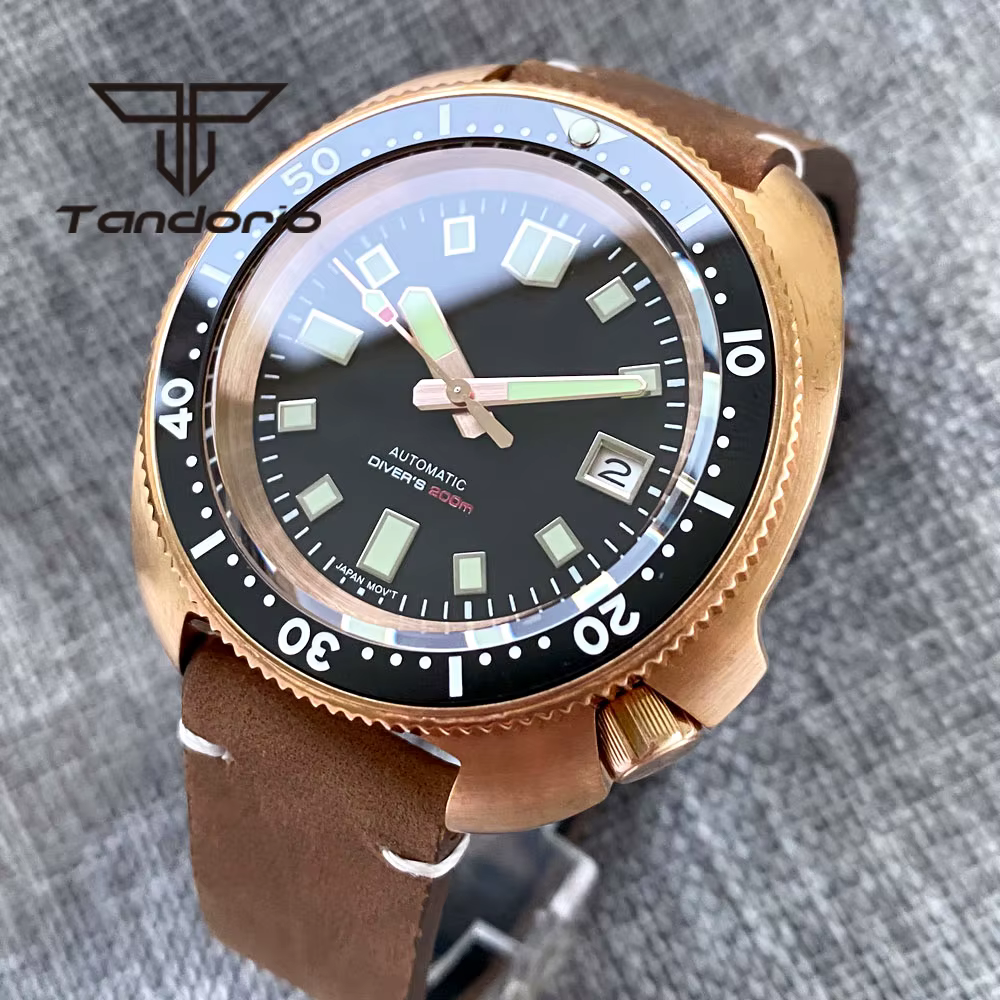 Tandorio – montre de plongée automatique en Bronze véritable Cusn8