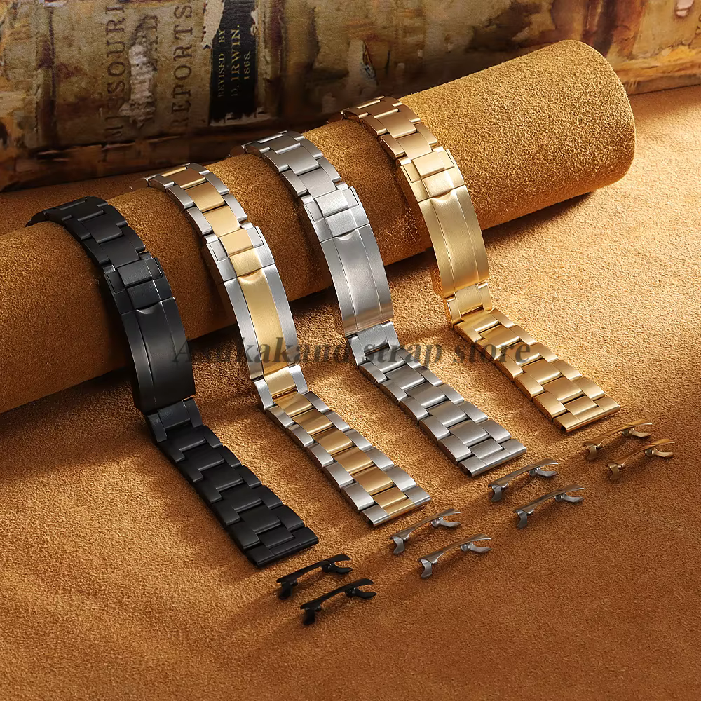 Bracelet de montre de luxe à extrémité plate incurvée