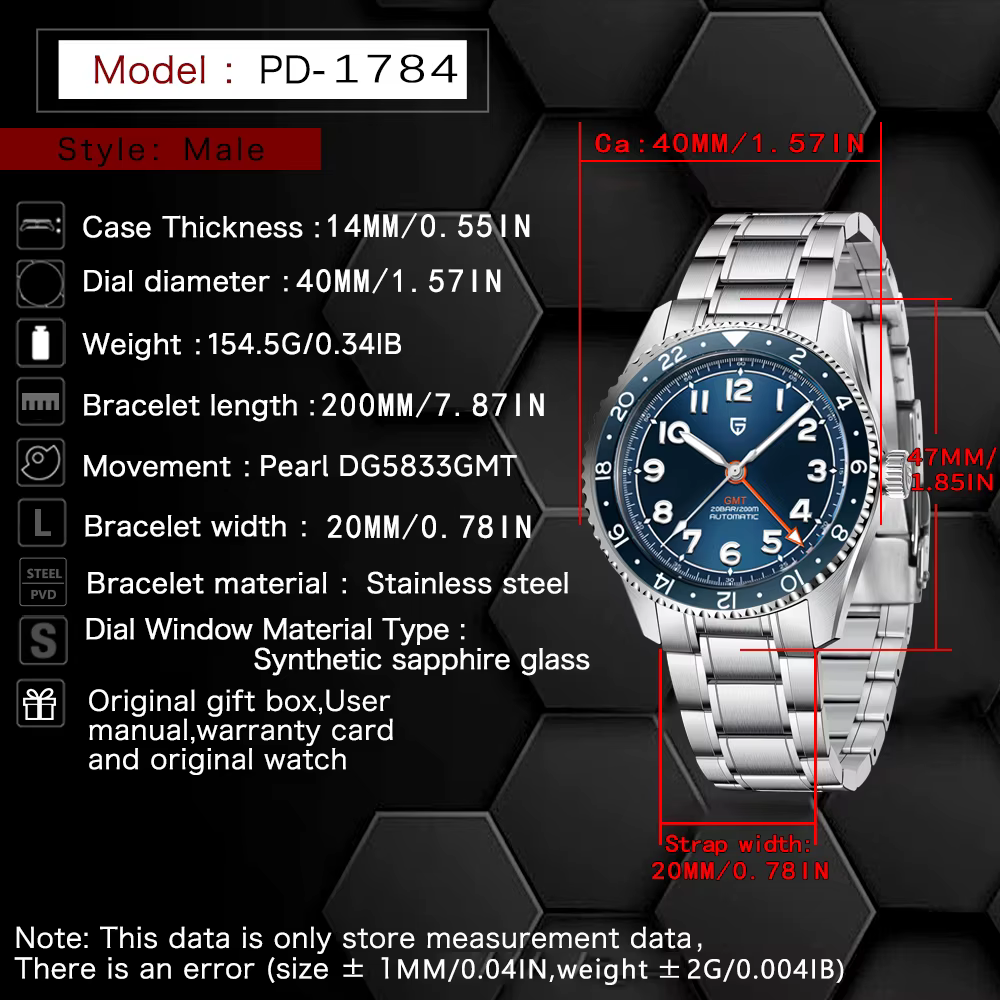 Montre Pagani Design 2026 nouvelle collection Top PD1784 Pearl DG5833 GMT