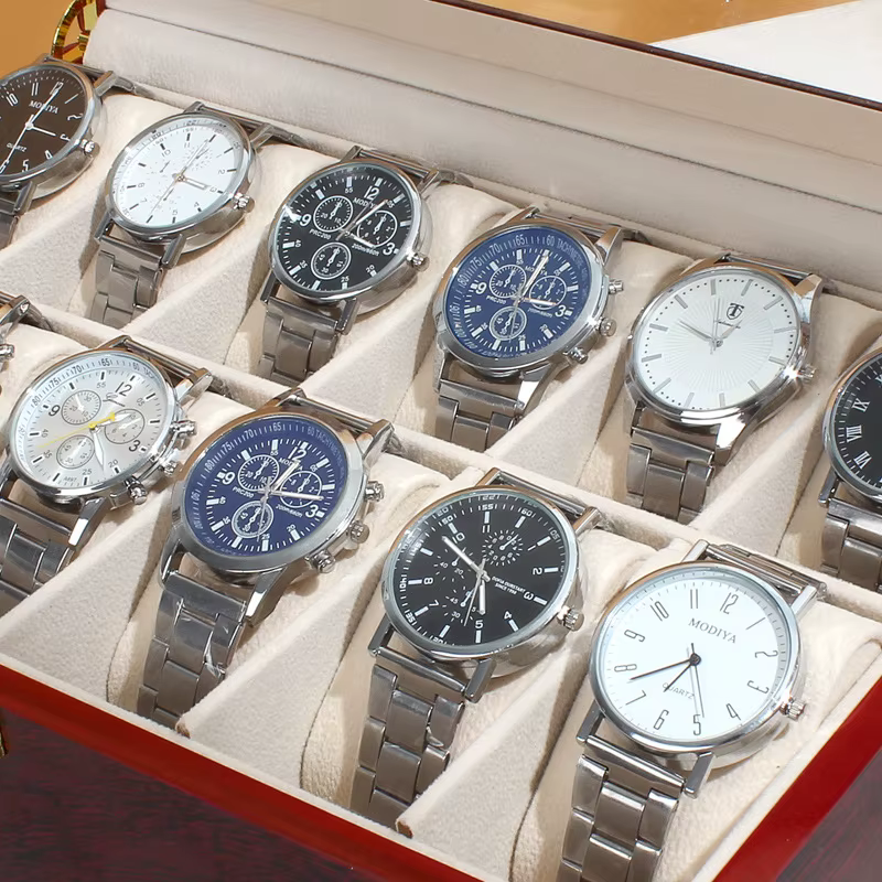 Organisateurs de montres de luxe en bois pour hommes et femmes