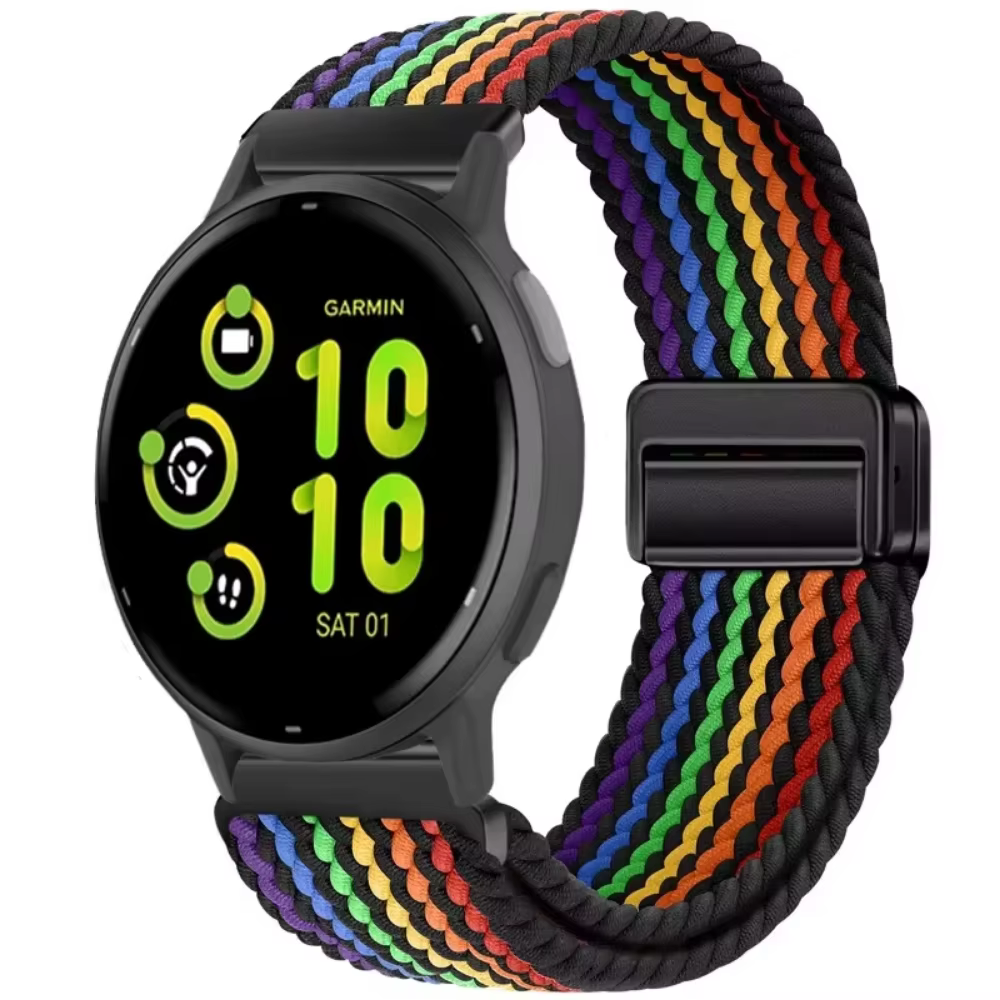 Bracelet en nylon tressé respirant de 22 mm et 20 mm pour Garmin Forerunner 970 965 265 255 955 55 165 170 70 et Garmin Active 5 6