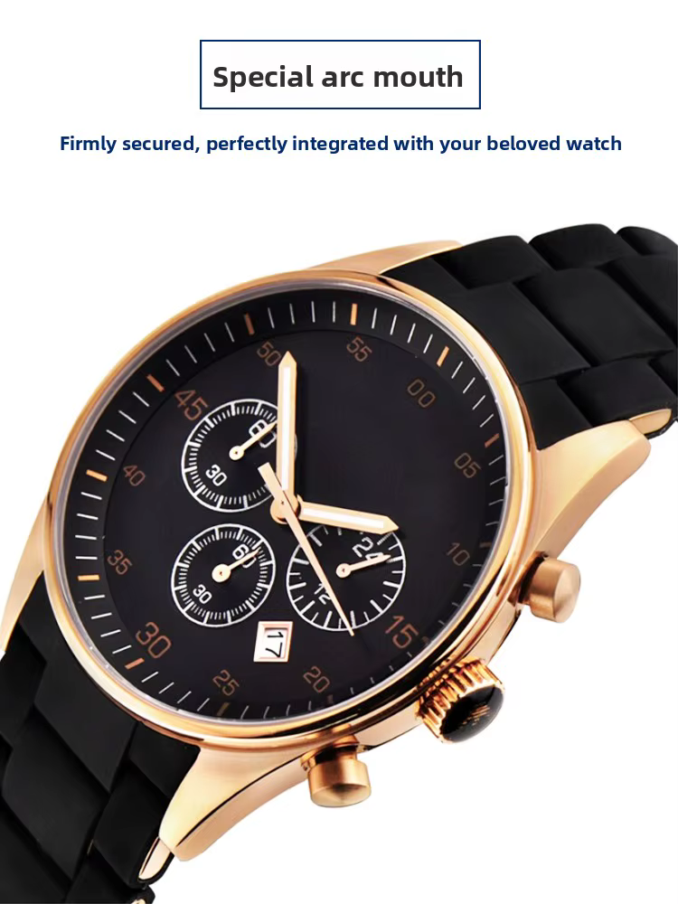 Convient aux bracelets de montre en acier recouvert de caoutchouc Armani