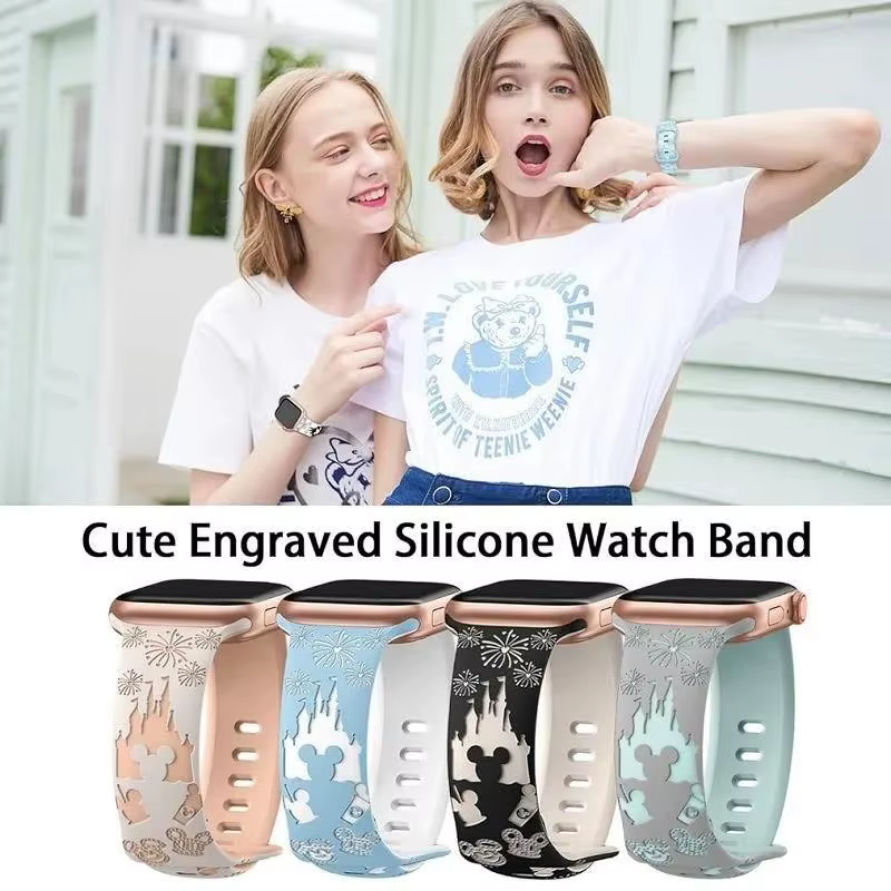 Bracelets floraux gravés pour Bracelet de montre Apple 44mm 49mm 45mm 41mm 40mm 38mm
