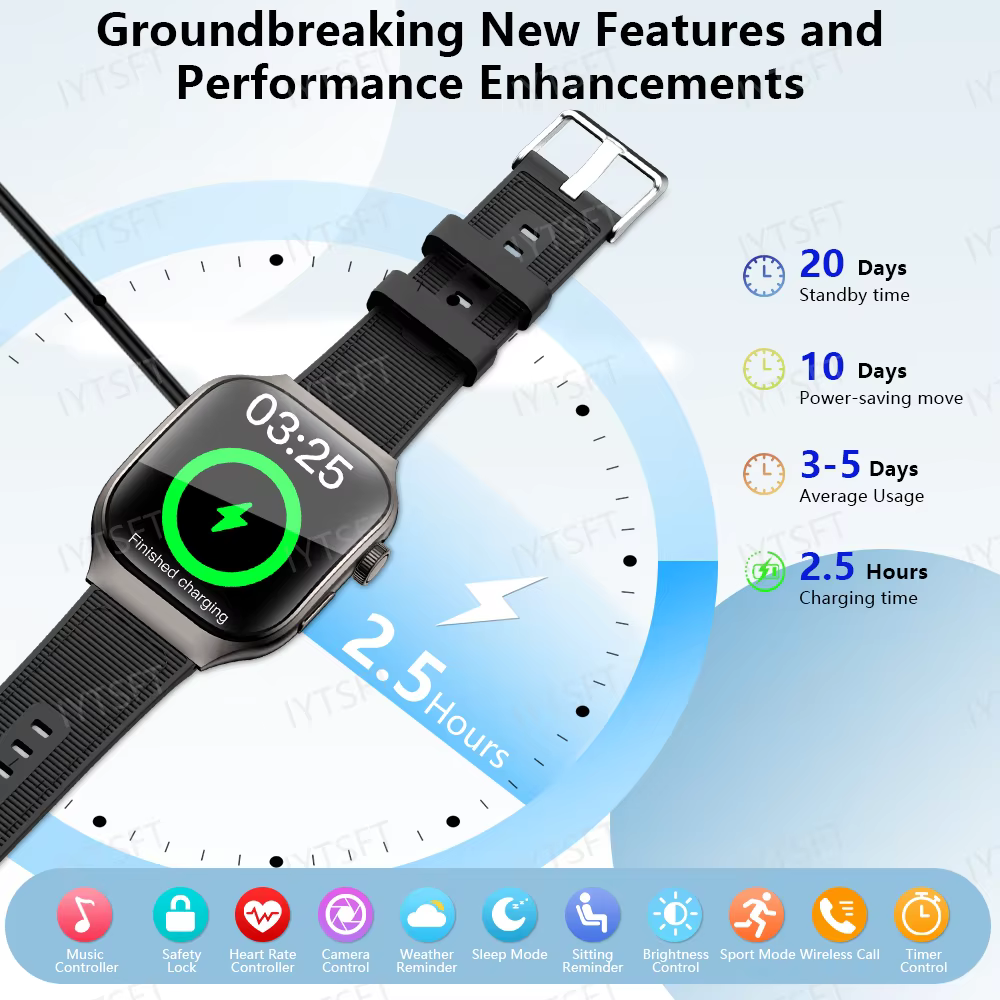 LAXASFIT Nouvelle montre connectée Bluetooth pour hommes avec écran incurvé HD de 2