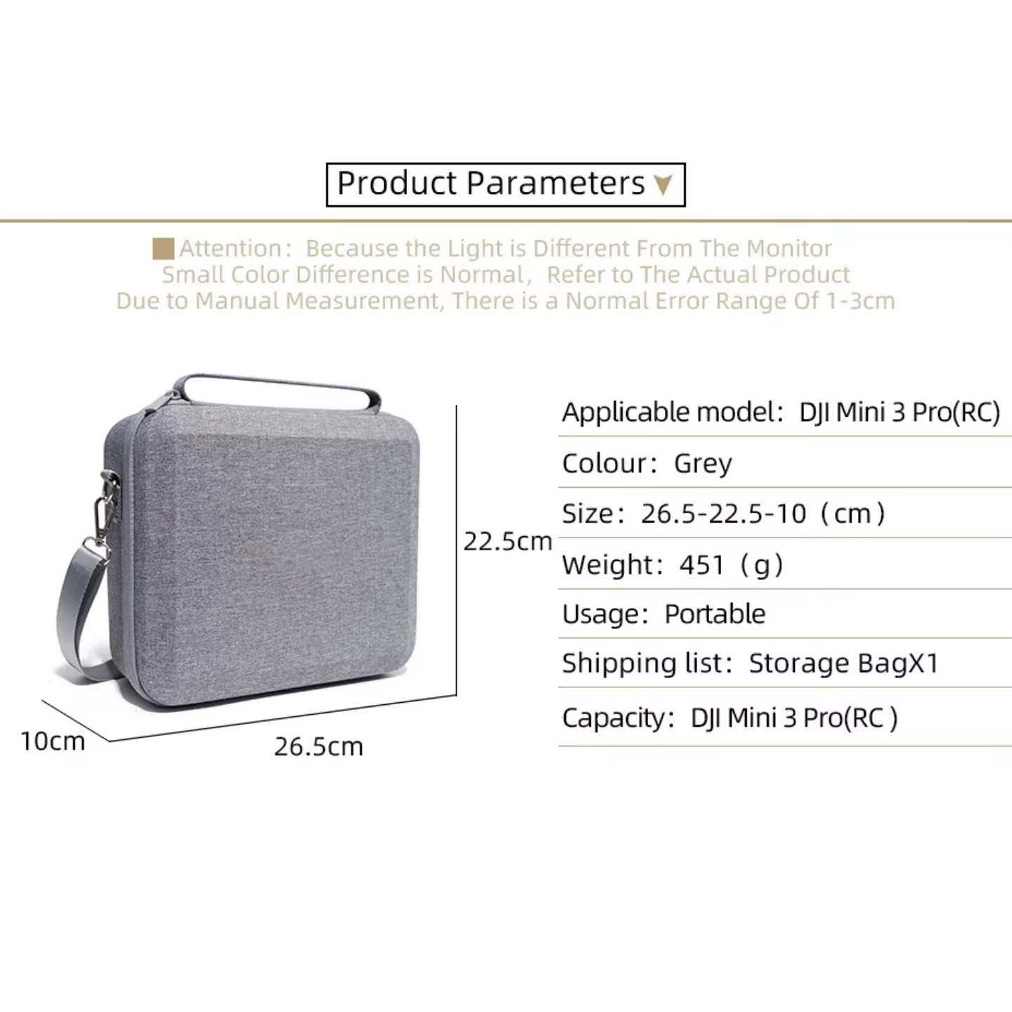 Sac de rangement à bandoulière Portable pour DJI Mini 3 Pro/Mini 3, étui de transport de voyage, étui Portable pour accessoires de Drone Mini 3 Pro RC