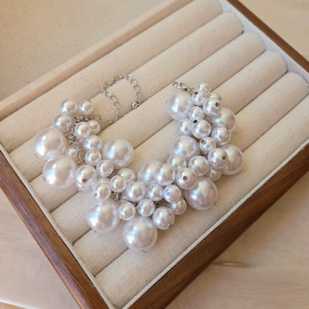 Bracelet d'imitation de perles personnalisé pour femmes, bijoux transfrontaliers, Style géométrique rond Simple