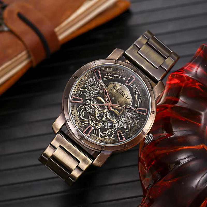 Montre crâne rétro pour hommes