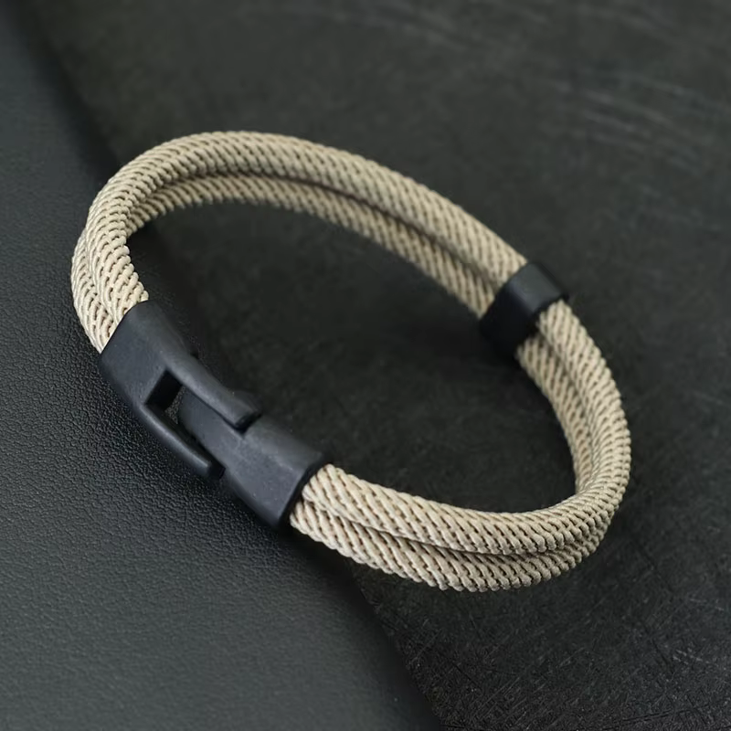 Nouvelle mode hommes Bracelet fil Double couche détachable correspondant empilable Braslet loisirs accessoires Hombre Erkek Bileklik