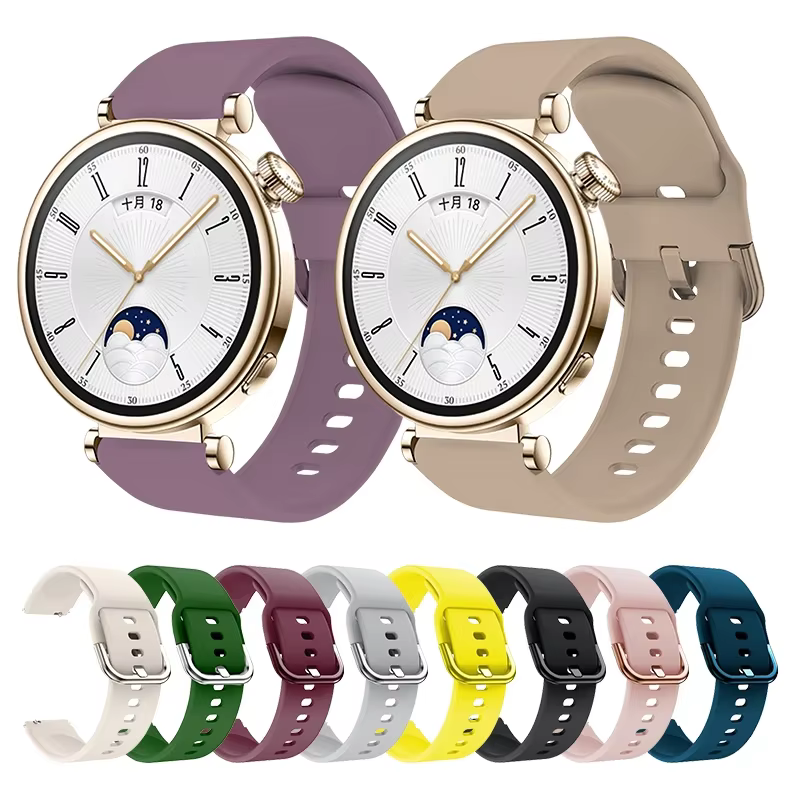 Bracelet en Silicone 18mm boucle colorée pour Huawei montre Gt4 41mm