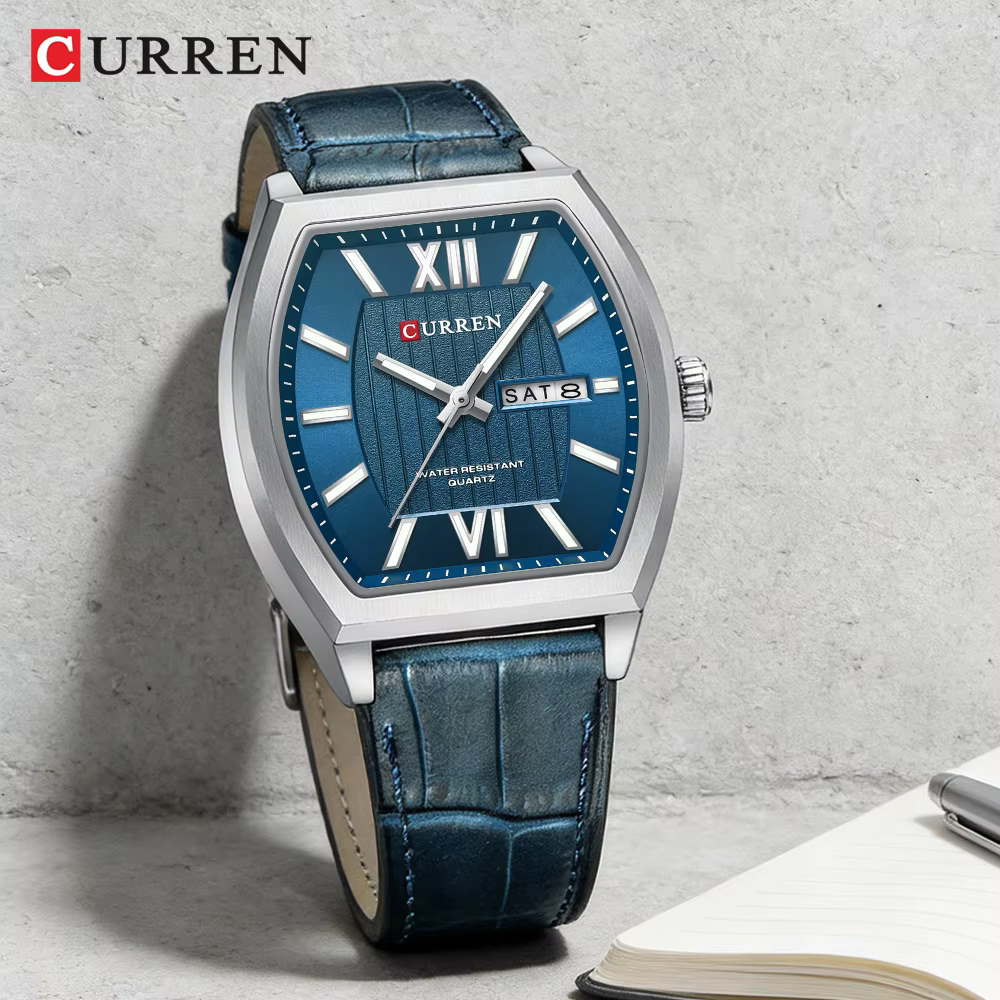 Montre pour homme CURREN au design minimaliste moderne avec jour et date
