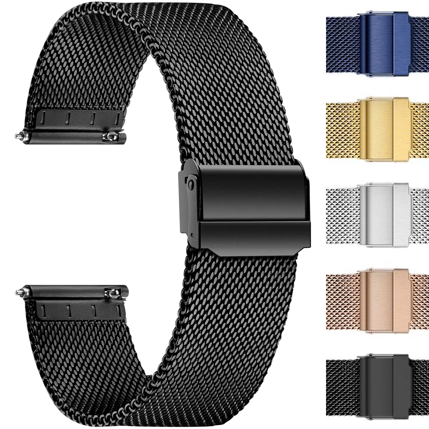 Bracelet de montre en maille d'acier inoxydable Milan