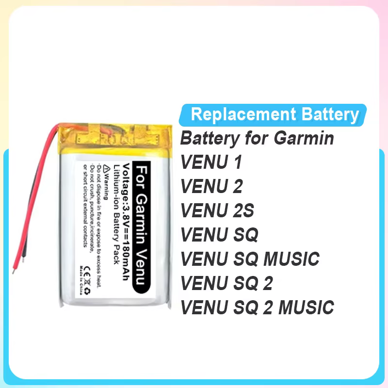 Batterie de remplacement pour GARMIN VENU 1 2 2S SQ MUSIC VENU2 361-00139-10 361-00086-12 361-00136-10