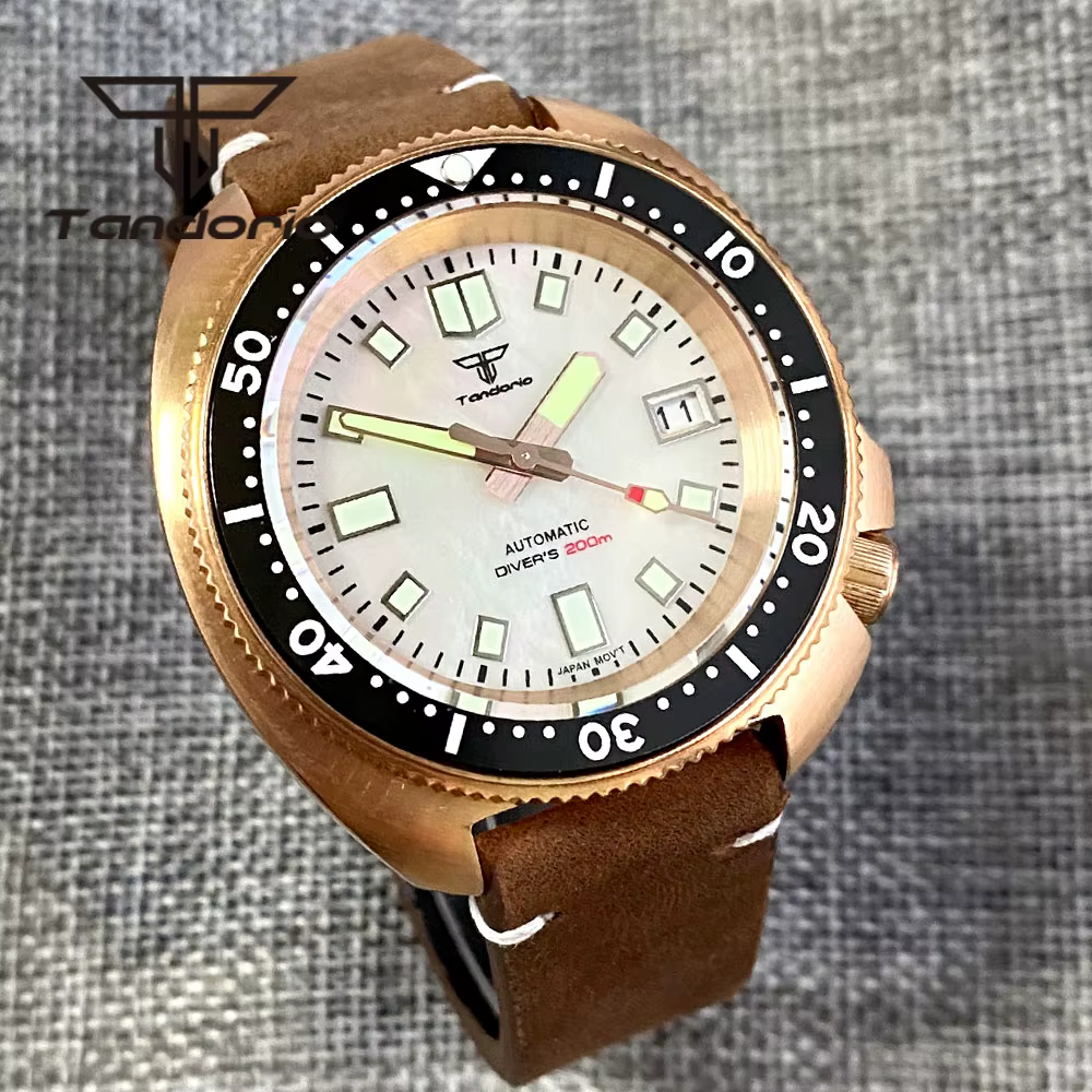 Tandorio – montre de plongée automatique en Bronze véritable Cusn8