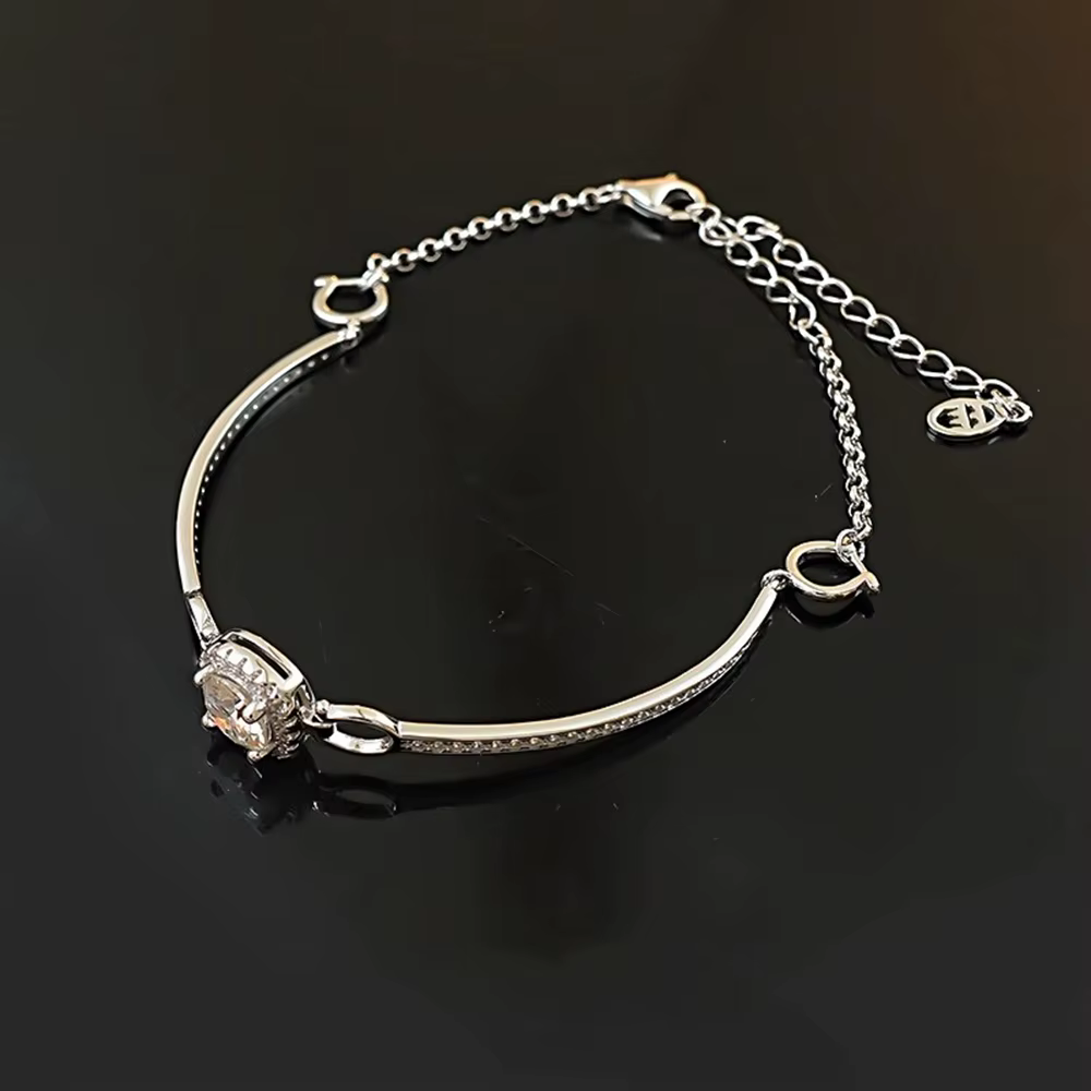 Vinregem VVS1 3EX D couleur coupe ronde 1-2 CT réel Moissanite diamants chaîne Bracelets 925 en argent Sterling bijoux fins en gros