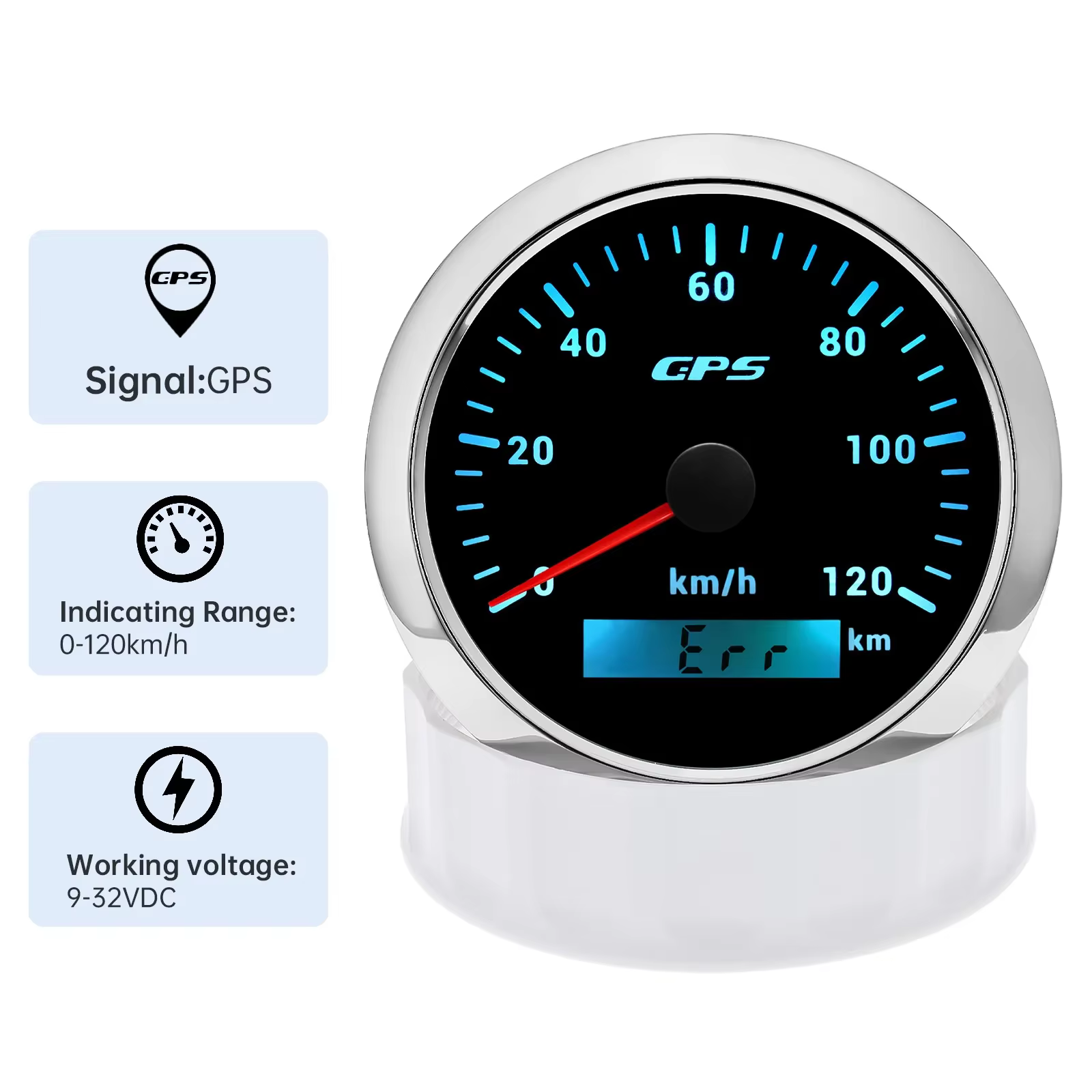 Compteur de vitesse GPS universel 85MM, rétroéclairage LED 7 couleurs, pour moto, bateau, camion, 60 km/h, 200 km/h
