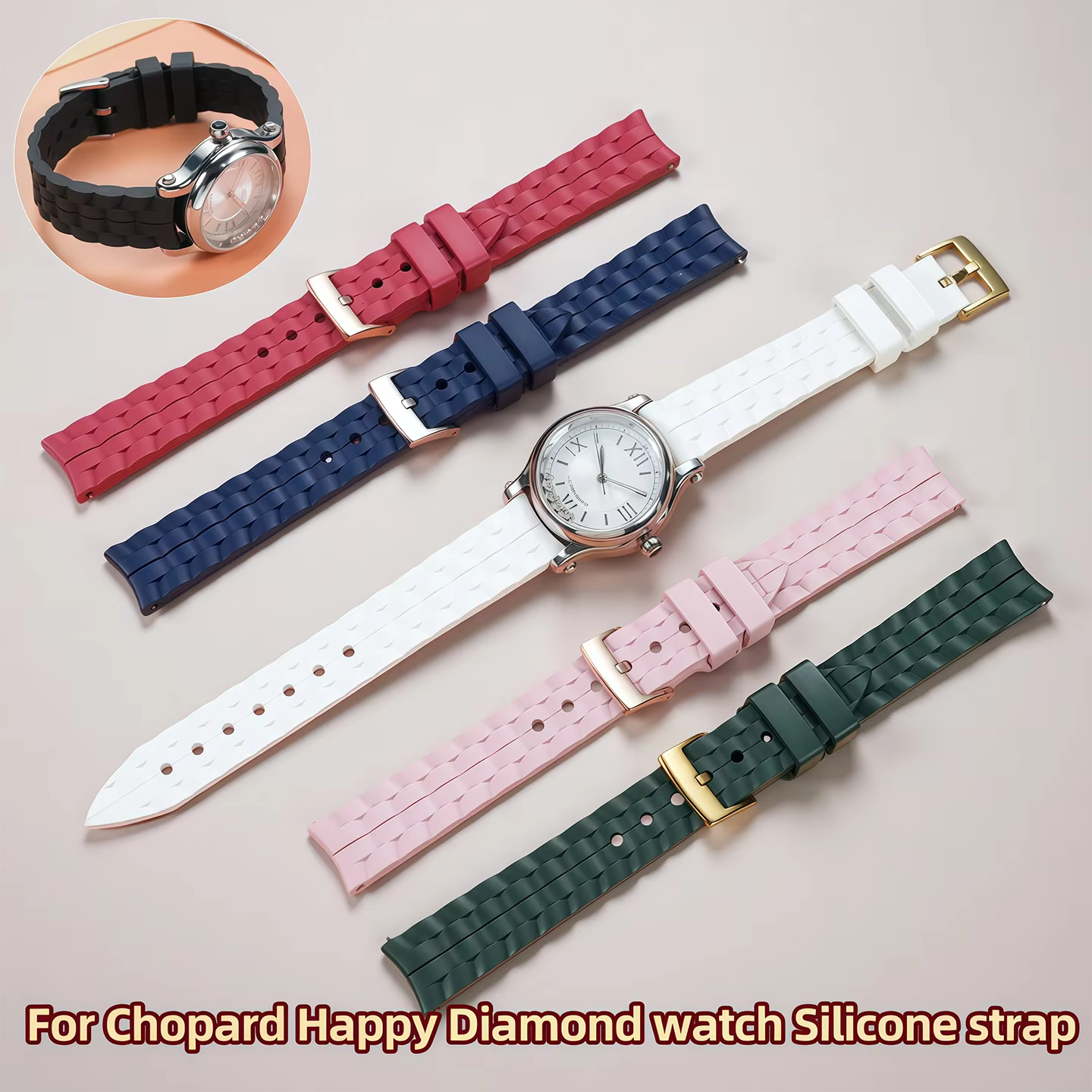 Pour montre Chopard Happy Diamond avec bracelet en Silicone pour femmes Chopin