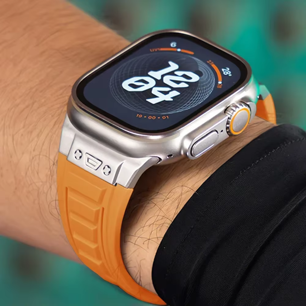 Bracelet sport en silicone orange pour Apple Watch