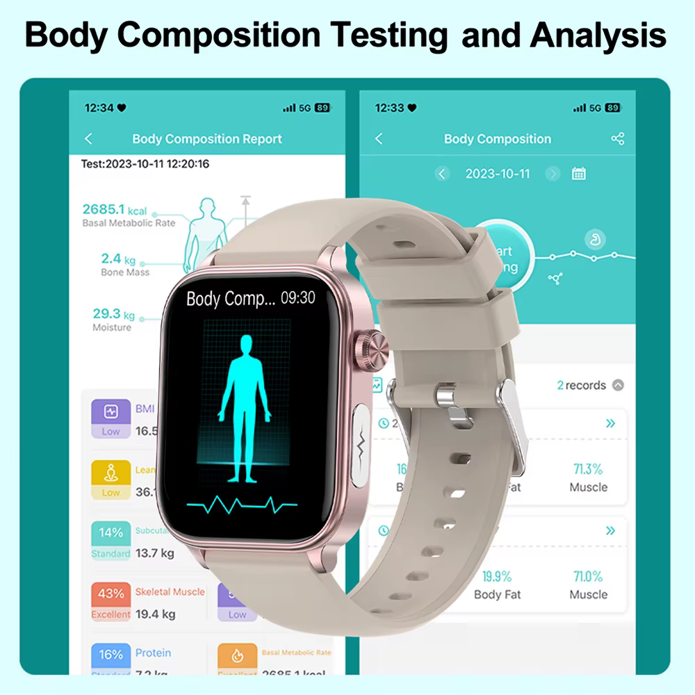 Nouvelle montre connectée 2025 pour hommes et femmes avec surveillance 24h/24 de la santé