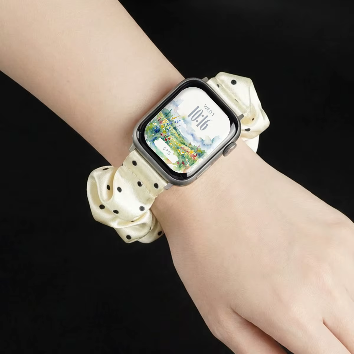 Bracelet élégant en fil style scrunchie pour Apple Watch Series