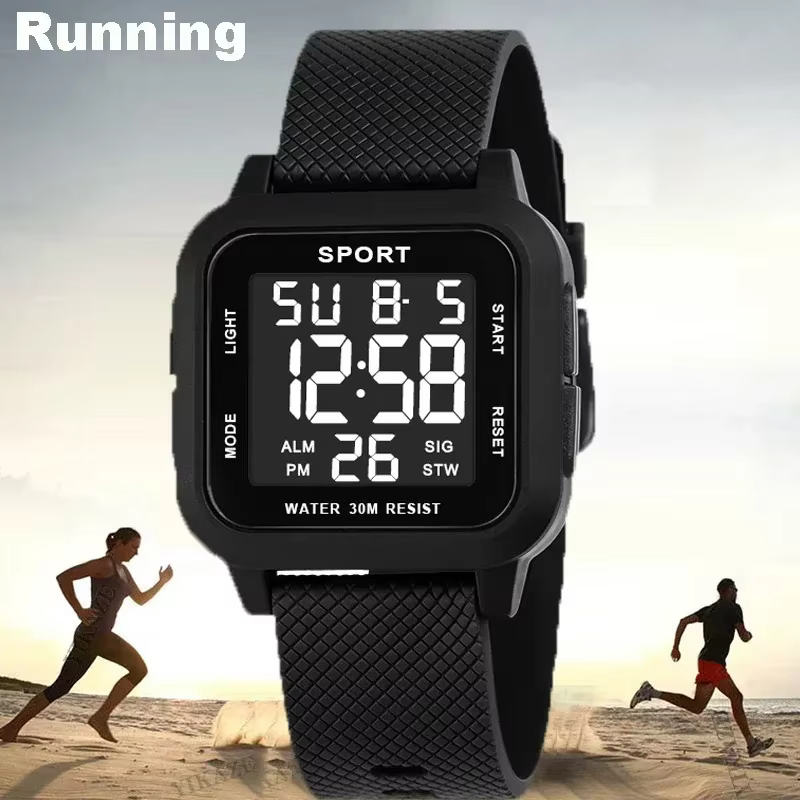 Montres de sport pour hommes montre électronique numérique Style rétro horloge