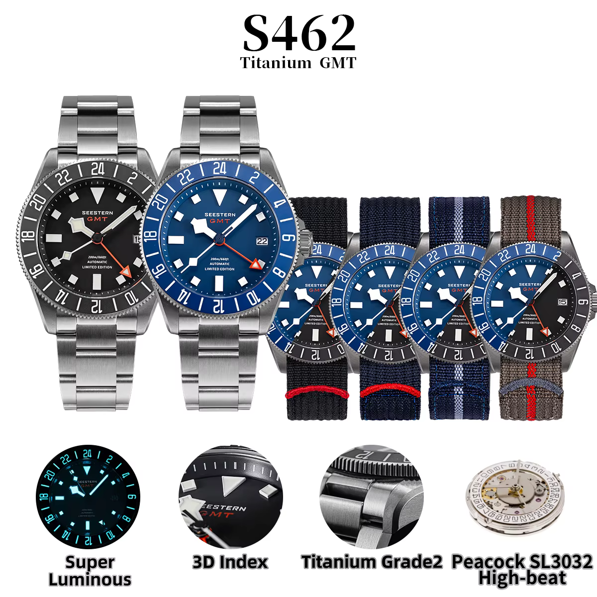 SEESTERN – montre de plongée en titane pour hommes