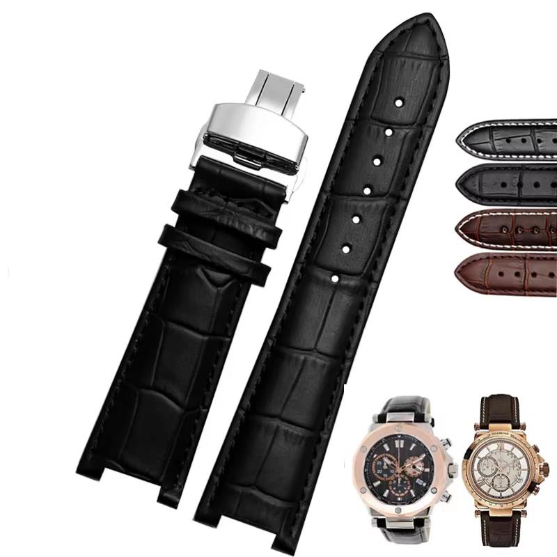 Bracelet de montre en cuir véritable pour Versace Gucci GC