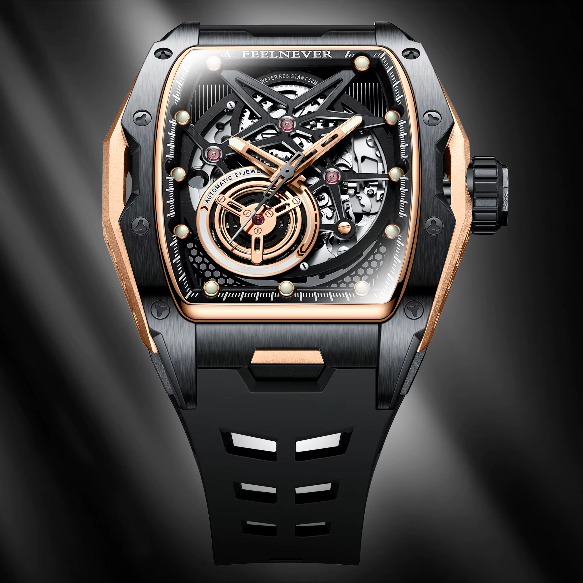 Hollow Tourbillon montres pour hommes montre automatique de luxe