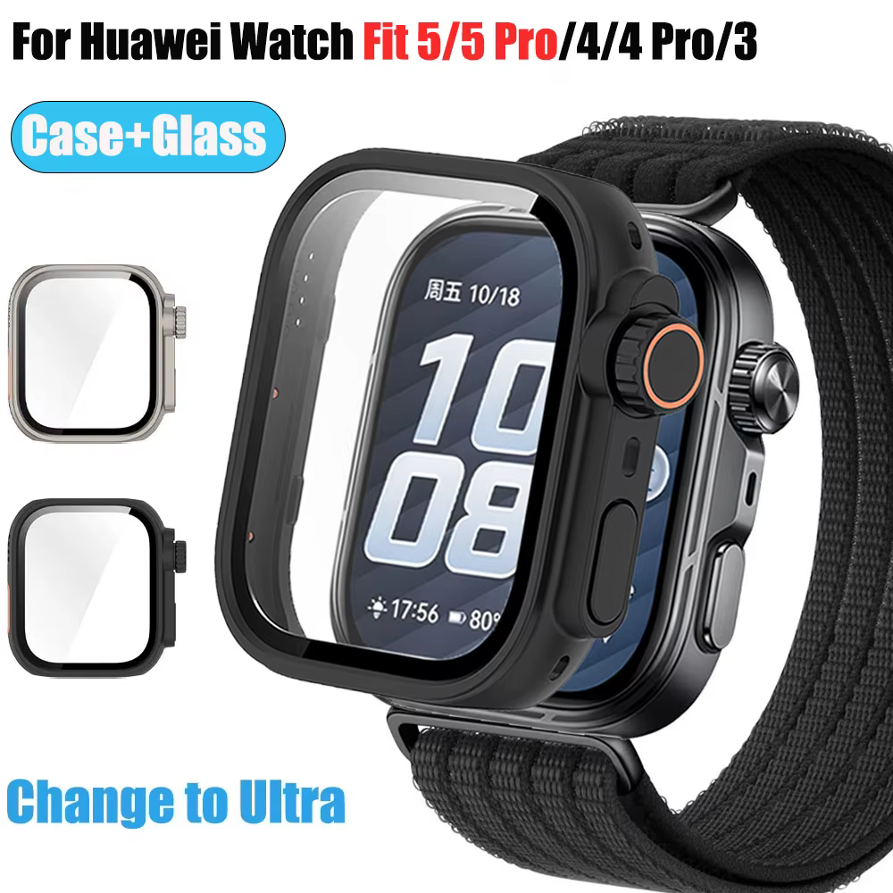 Boîtier PC haut de gamme + verre pour Huawei Watch Fit 5/5 Pro