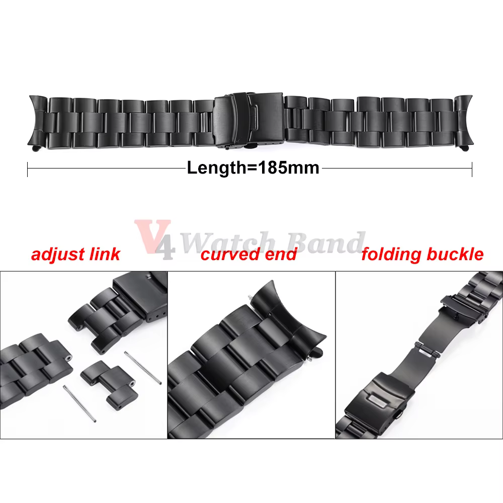 Bracelet de montre sport pour homme à extrémités courbes pour Seiko 5 SKX009/007