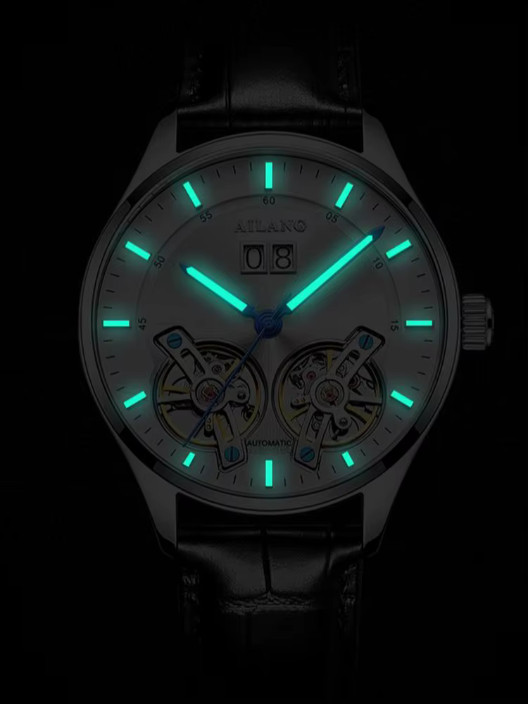 AILANG authentique montre mécanique automatique pour hommes tourbillon creux calendrier étanche montre-bracelet de marque de luxe