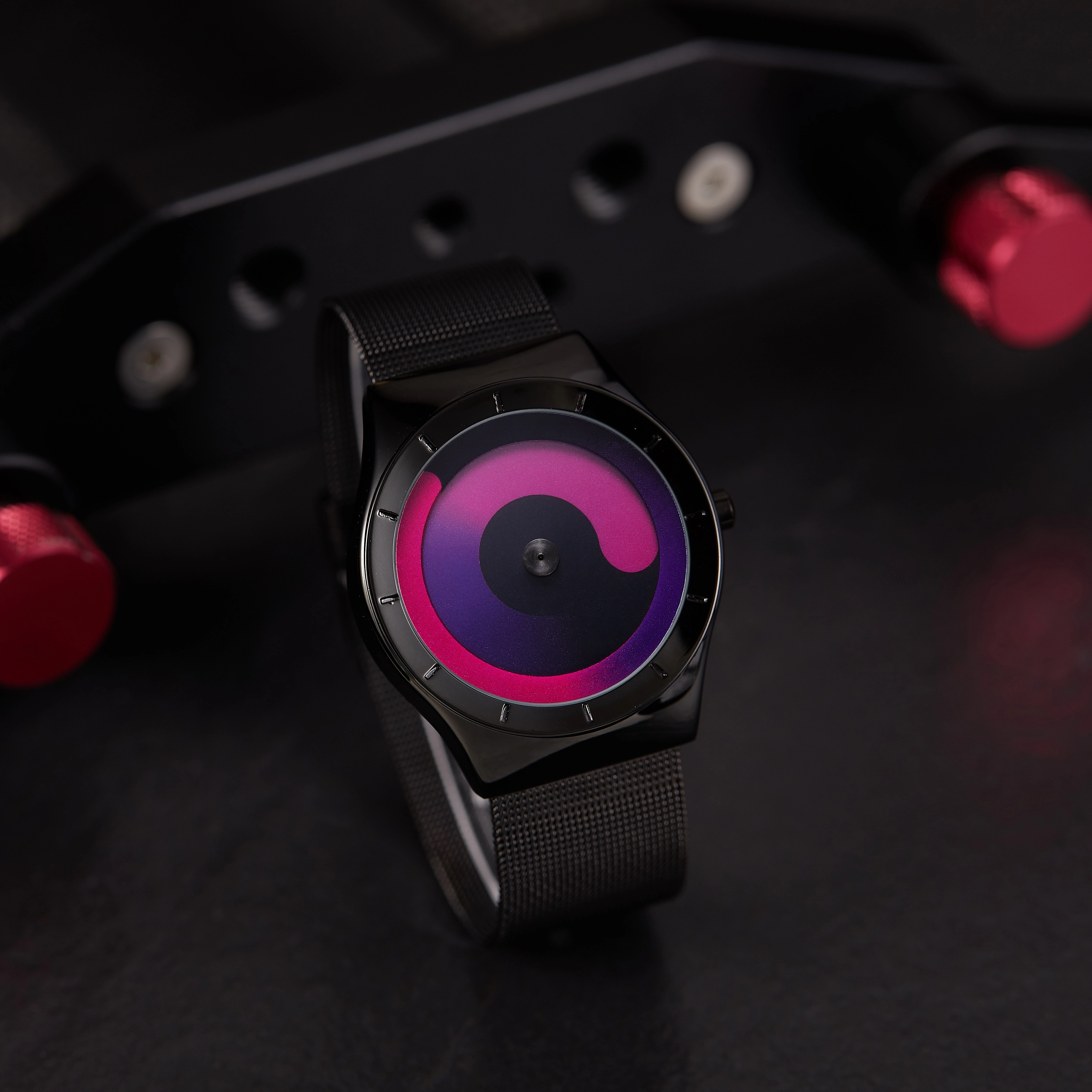 Montres homme à la mode créativité personnalisée pas de pointeurs vortex étoilé cadran circulaire montre à quartz relojes para hombres