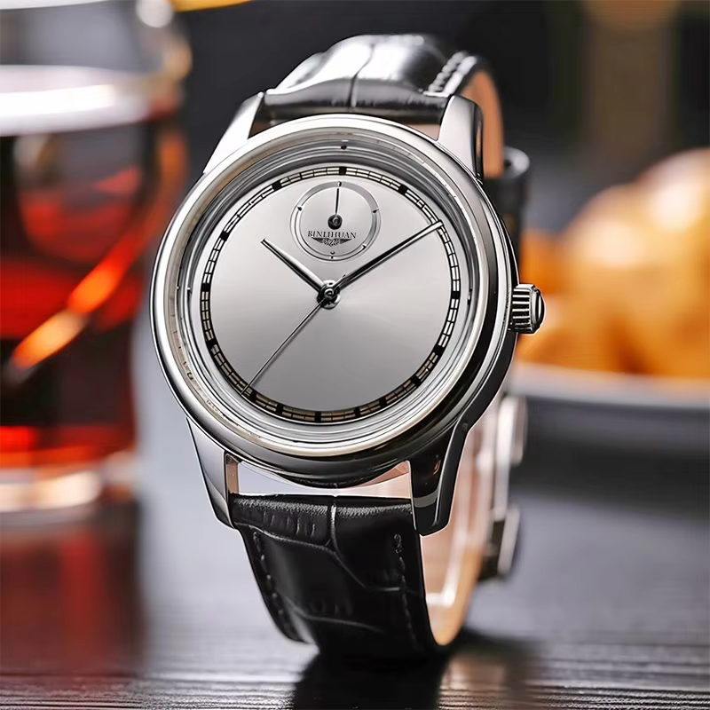 2025 nouvelle mode hommes d'affaires en cuir noir étanche montres à Quartz analogique montre-bracelet cadeau d'anniversaire