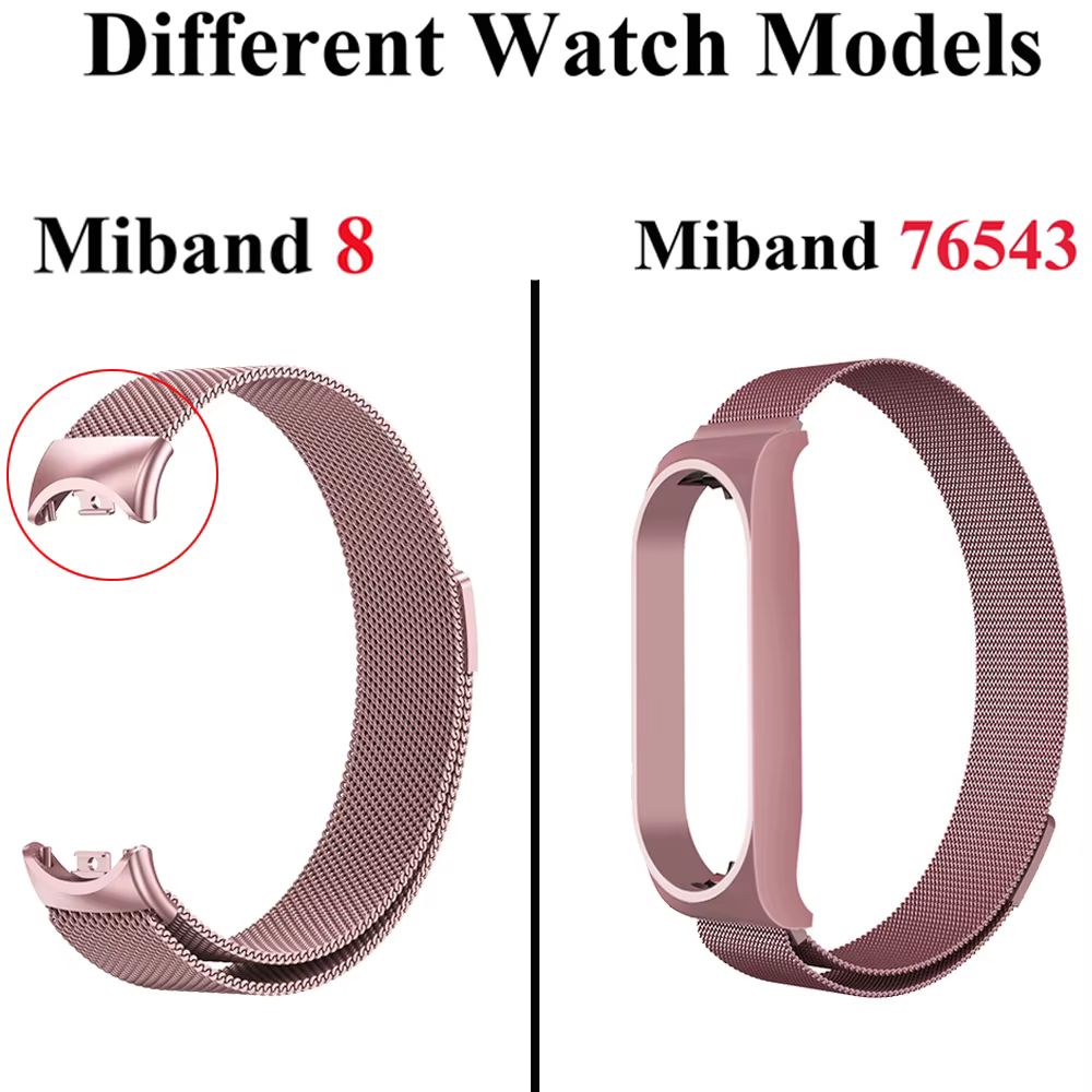 Bracelet à boucle milanaise pour Xiaomi Mi Band 8 7 10